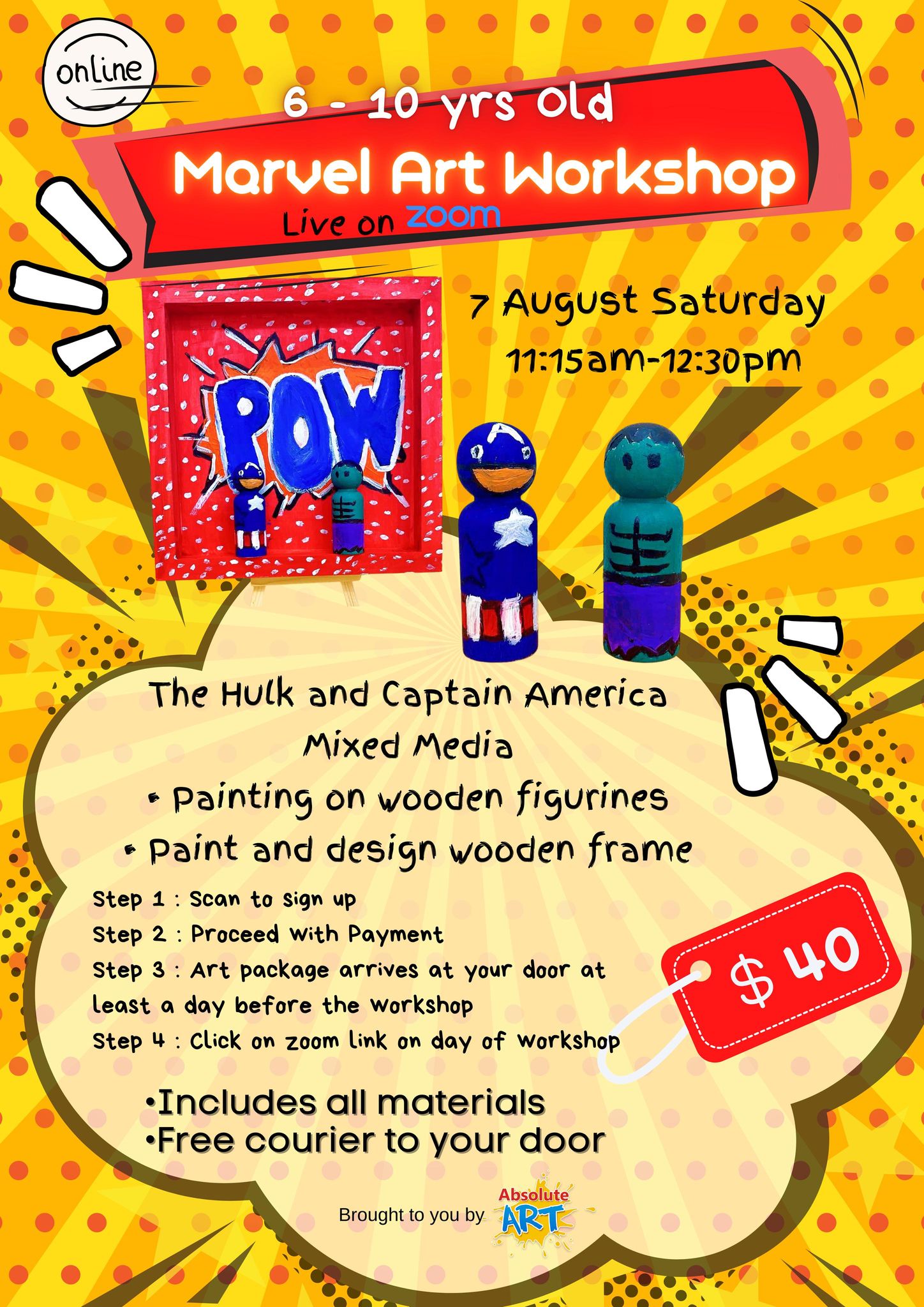 Marvel Art Art Workshop for children singapore